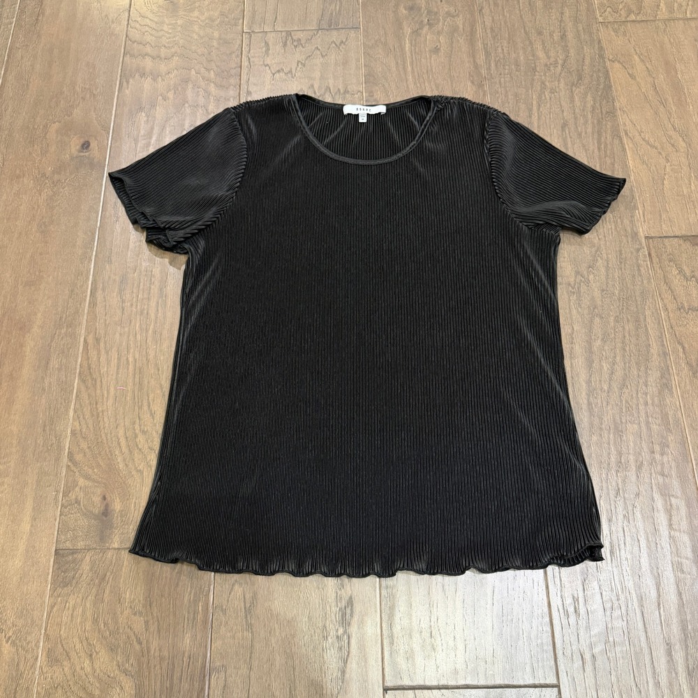 RO & DE Black‎ Pleated Short Sleeve Top Women's Size M
